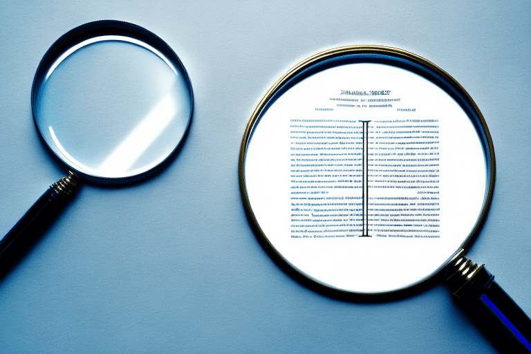 A magnifying glass examining a patent document