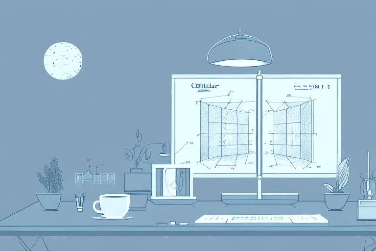 A calming environment with a desk featuring a patent blueprint